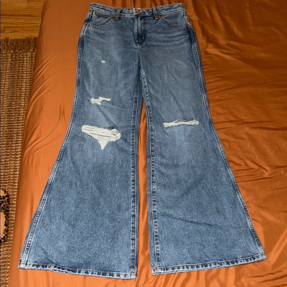 Wrangler Blue Flare Wide Leg Jeans